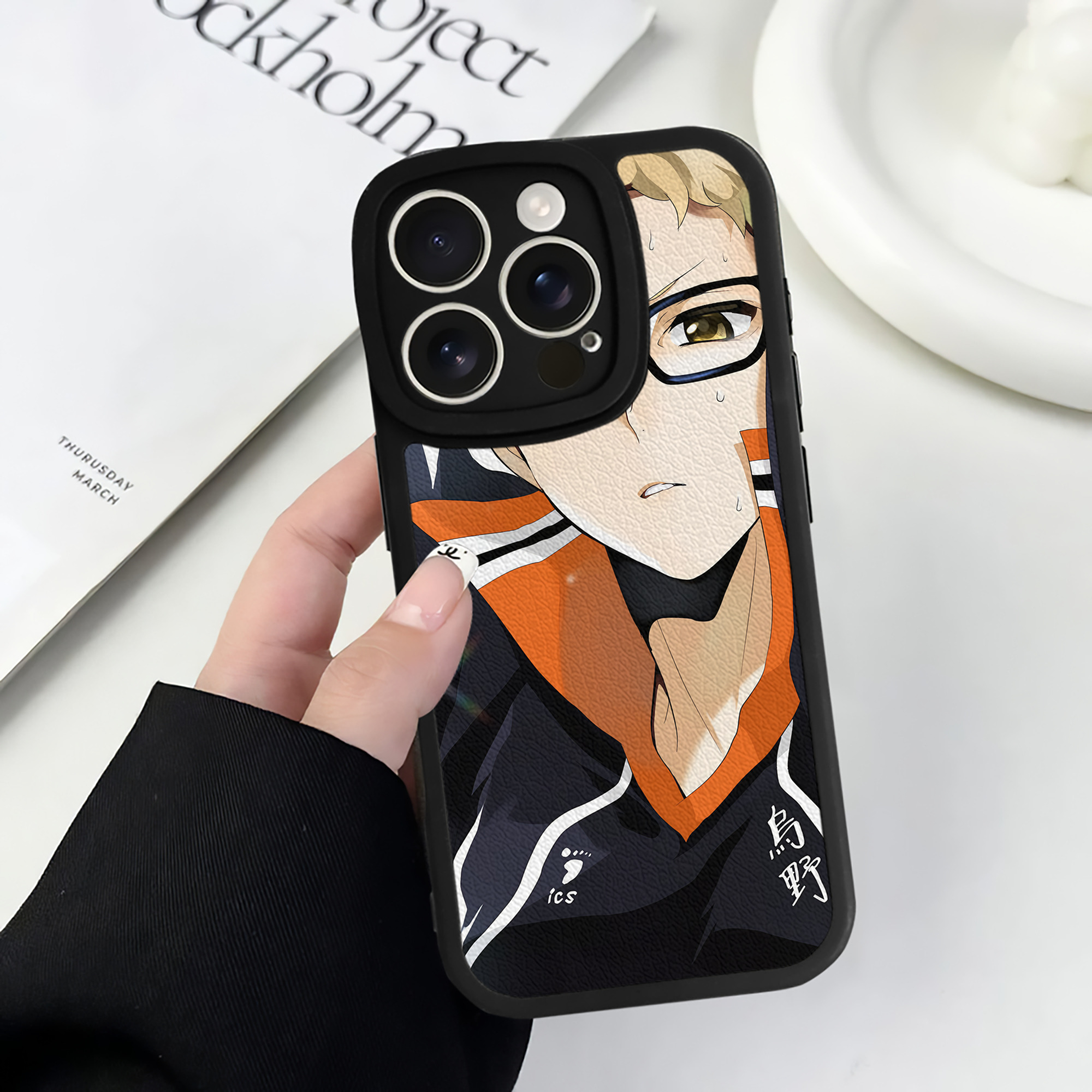 （画像用） ハイキュー!! Haikyu!! 【iPhone 16シリーズ対応】シリコンスマホケース（レザー調） 材質：シリコン
